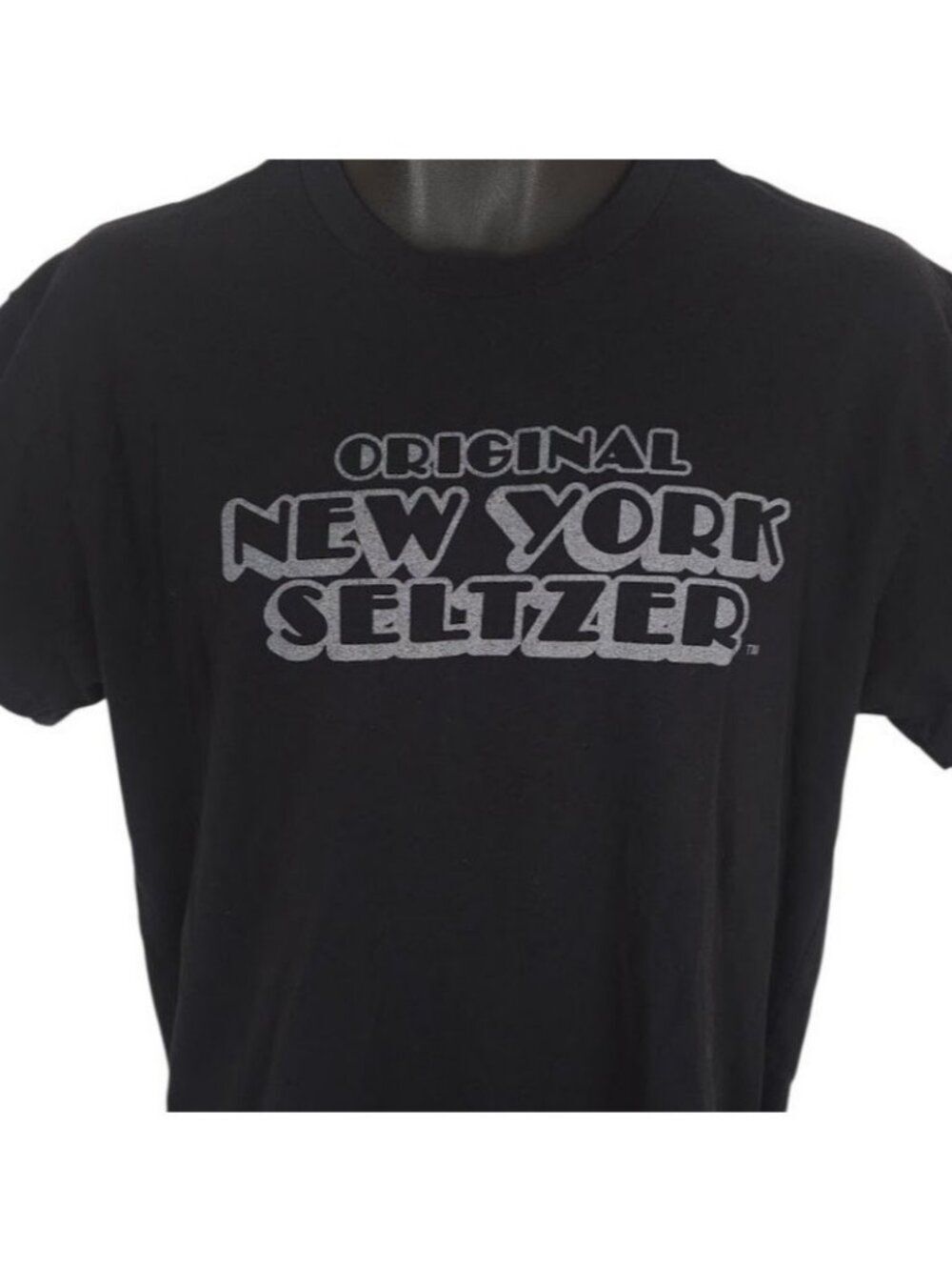 Original New York Seltzer T Shirt Mens Size Medium Black Retro 80s Soda Tee